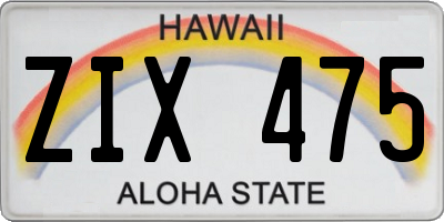 HI license plate ZIX475