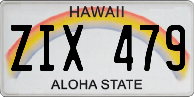 HI license plate ZIX479