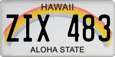 HI license plate ZIX483