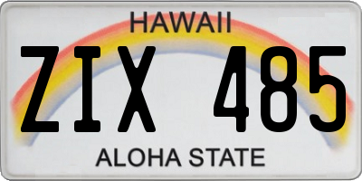 HI license plate ZIX485
