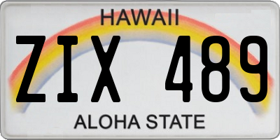 HI license plate ZIX489