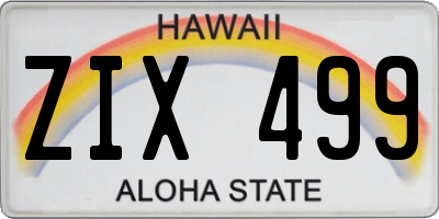HI license plate ZIX499
