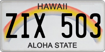 HI license plate ZIX503