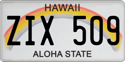 HI license plate ZIX509