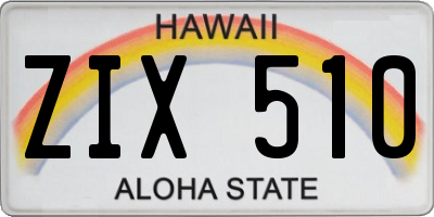 HI license plate ZIX510