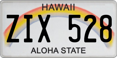 HI license plate ZIX528