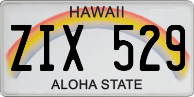 HI license plate ZIX529