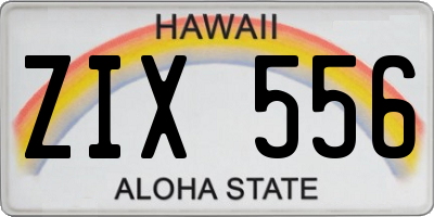 HI license plate ZIX556