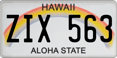 HI license plate ZIX563