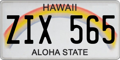 HI license plate ZIX565