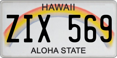 HI license plate ZIX569