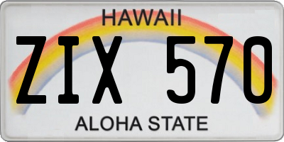 HI license plate ZIX570