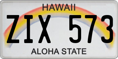 HI license plate ZIX573