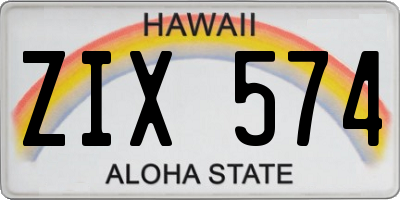 HI license plate ZIX574