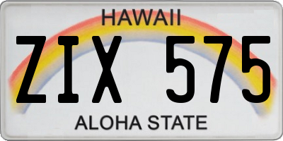 HI license plate ZIX575