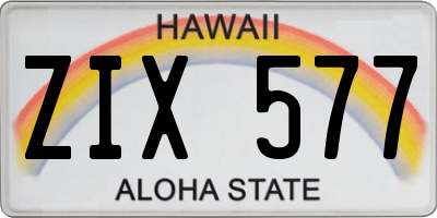 HI license plate ZIX577