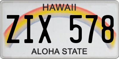 HI license plate ZIX578