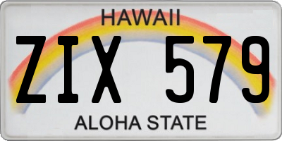 HI license plate ZIX579