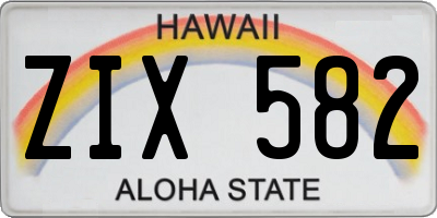 HI license plate ZIX582