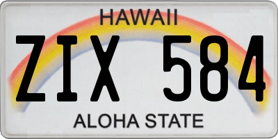 HI license plate ZIX584