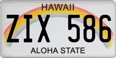 HI license plate ZIX586