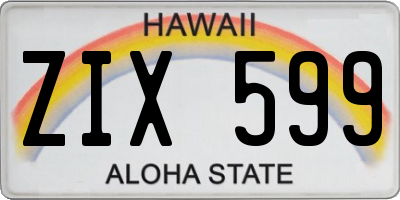 HI license plate ZIX599