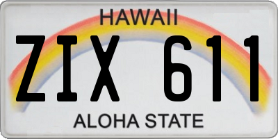 HI license plate ZIX611
