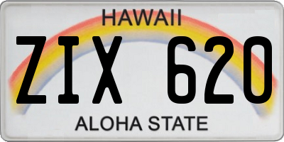 HI license plate ZIX620