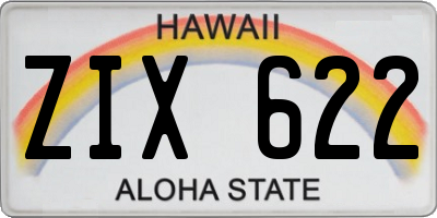 HI license plate ZIX622