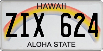 HI license plate ZIX624