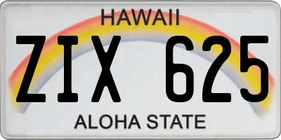 HI license plate ZIX625