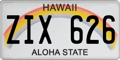 HI license plate ZIX626