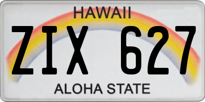 HI license plate ZIX627