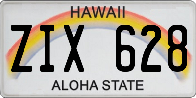 HI license plate ZIX628