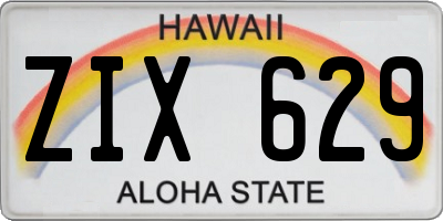HI license plate ZIX629