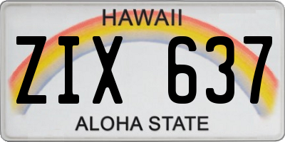 HI license plate ZIX637