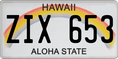HI license plate ZIX653