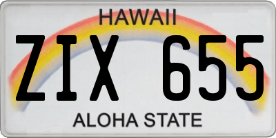 HI license plate ZIX655