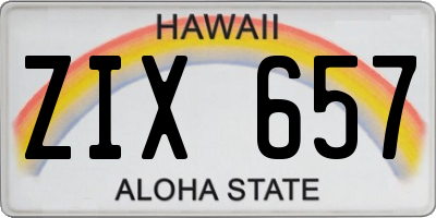 HI license plate ZIX657