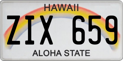 HI license plate ZIX659