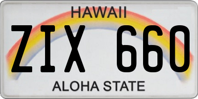 HI license plate ZIX660