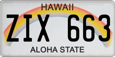 HI license plate ZIX663
