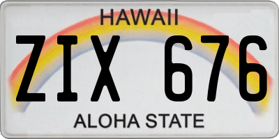 HI license plate ZIX676
