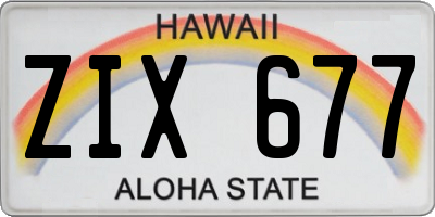 HI license plate ZIX677