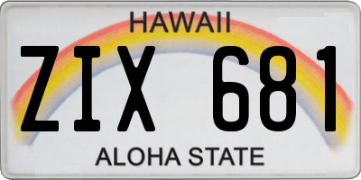 HI license plate ZIX681