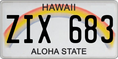 HI license plate ZIX683