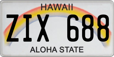 HI license plate ZIX688