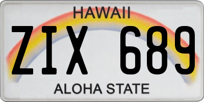 HI license plate ZIX689