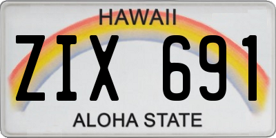 HI license plate ZIX691