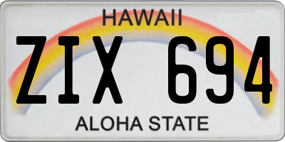 HI license plate ZIX694